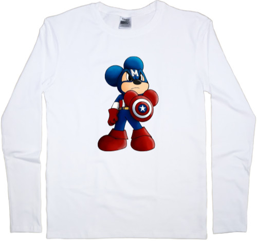 Микки Маус - Лонгслив Детский - captain america Mickey Mouse - Mfest