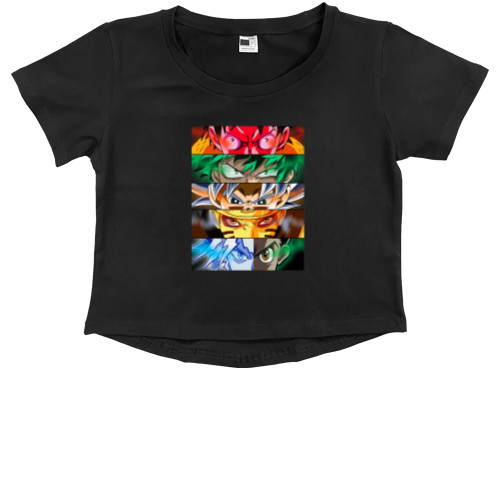 Anime - Kids' Premium Cropped T-Shirt - anime heroes - Mfest