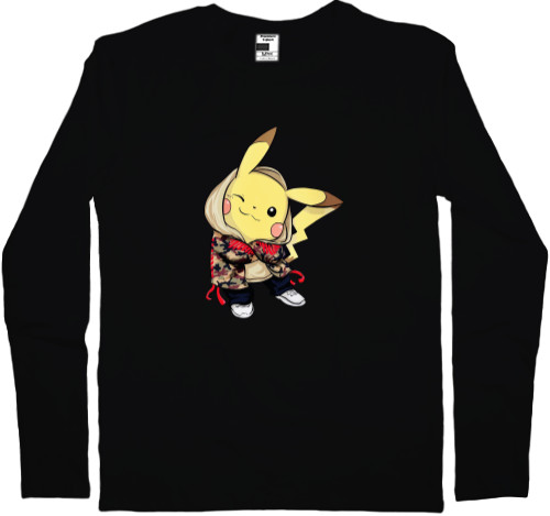 Покемон | Pokémon (ANIME) - Men's Longsleeve Shirt - cool pikachu - Mfest