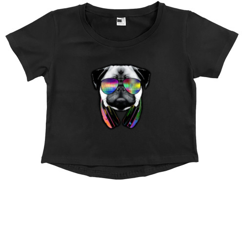 Мопс - Kids' Premium Cropped T-Shirt - Dj Dog - Mfest