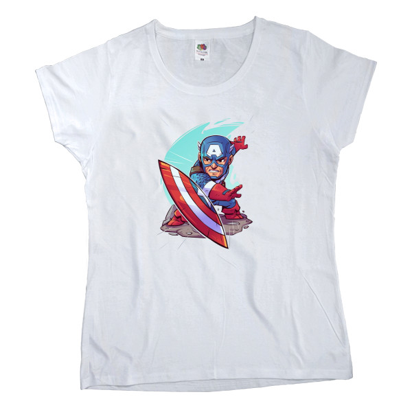 Captain America - Футболка Классика Женская Fruit of the loom - Captain America - Mfest