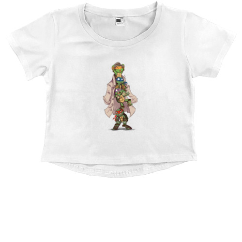 Черепашки ниндзя - Kids' Premium Cropped T-Shirt - черепашки ниндзя - Mfest