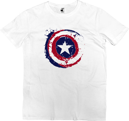 Captain America - Футболка Премиум Мужская - Щит - Mfest