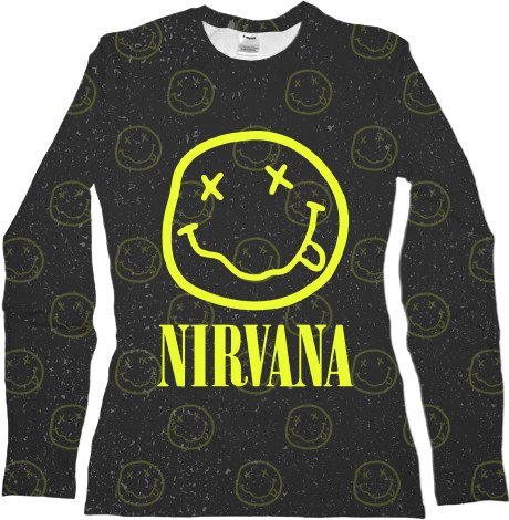 Nirvana - Футболка з Довгим Рукавом Жіноча 3D - NIRVANA (17) - Mfest