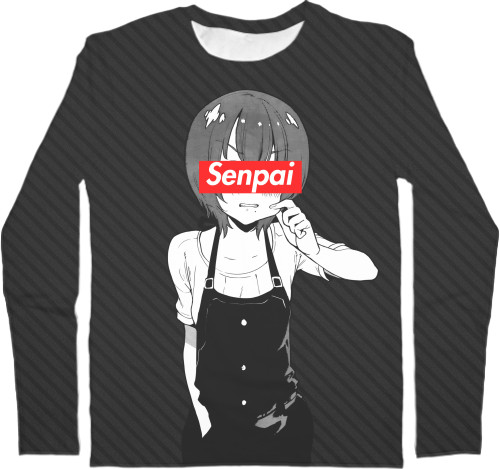 Senpai - Kids' Longsleeve Shirt 3D - SENPAI (HENTAI) - Mfest