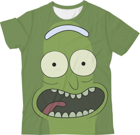 Рик и Морти - Kids' T-Shirt 3D - Огурчик Рик (1) - Mfest