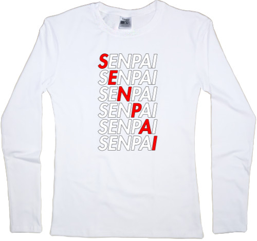 Senpai - Футболка з Довгим Рукавом Жіноча - Senpai (Text 2) - Mfest