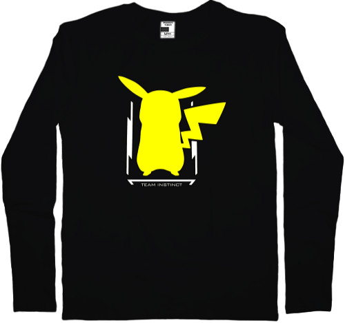 Покемон | Pokémon (ANIME) - Men's Longsleeve Shirt - Пикачу NEW минимализм - Mfest