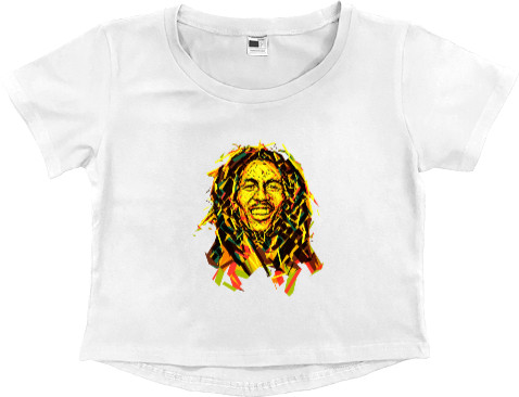 Боб Марли/ Bob Marley - Women's Cropped Premium T-Shirt - Боб Марли - Mfest