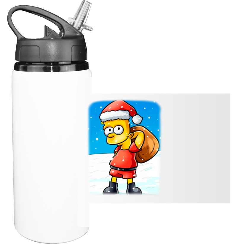 НОВИЙ РІК - Пляшка для води - Новорічний Барт Сімпсон - Mfest