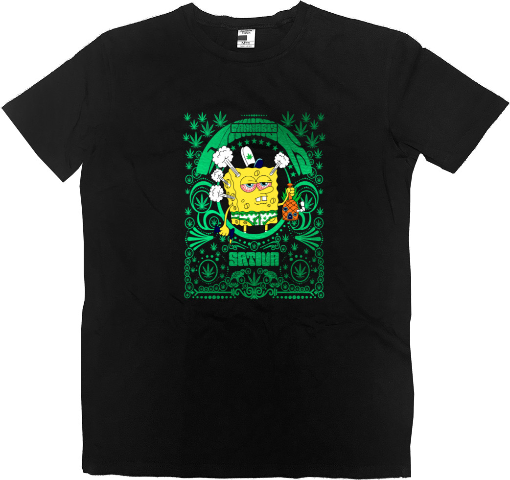Губка Боб - Men’s Premium T-Shirt - Cannabis Губка Боб - Mfest