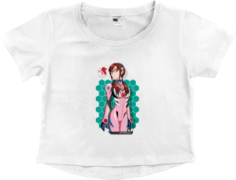Evangelion / Евангелион - Women's Cropped Premium T-Shirt - Mari Makinami - Mfest