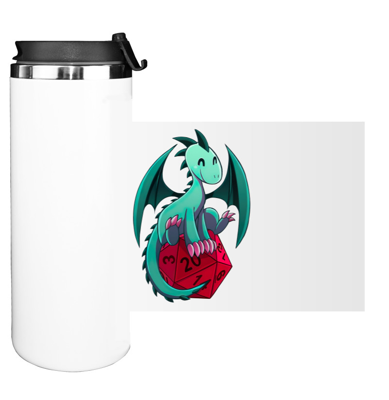 Dungeons and Dragons - Water Bottle on Tumbler - DnD Dragon - Mfest