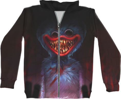 Poppy Playtime - Unisex Zip-through Hoodie 3D - Huggy wuggy 3 - Mfest