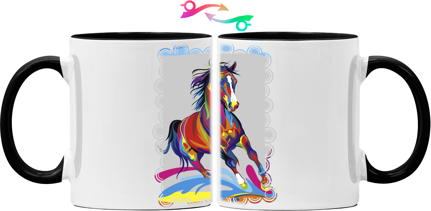 Другие животные - Mug - Разноцветная лошадь - Mfest
