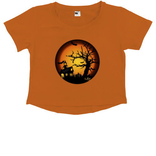 Halloween - Kids' Premium Cropped T-Shirt - Halloween 25 - Mfest