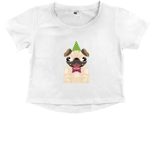 Мопс - Kids' Premium Cropped T-Shirt - Мопс 8 - Mfest