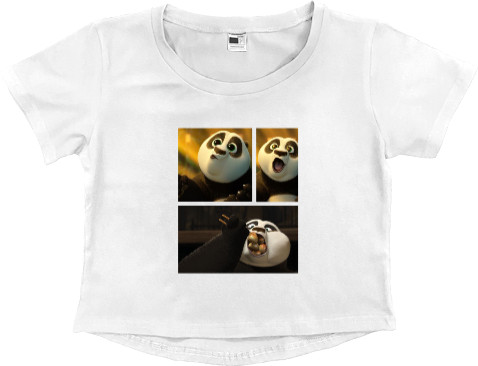 Кунг-фу панда - Women's Cropped Premium T-Shirt - Панда Кунг-Фу - Mfest