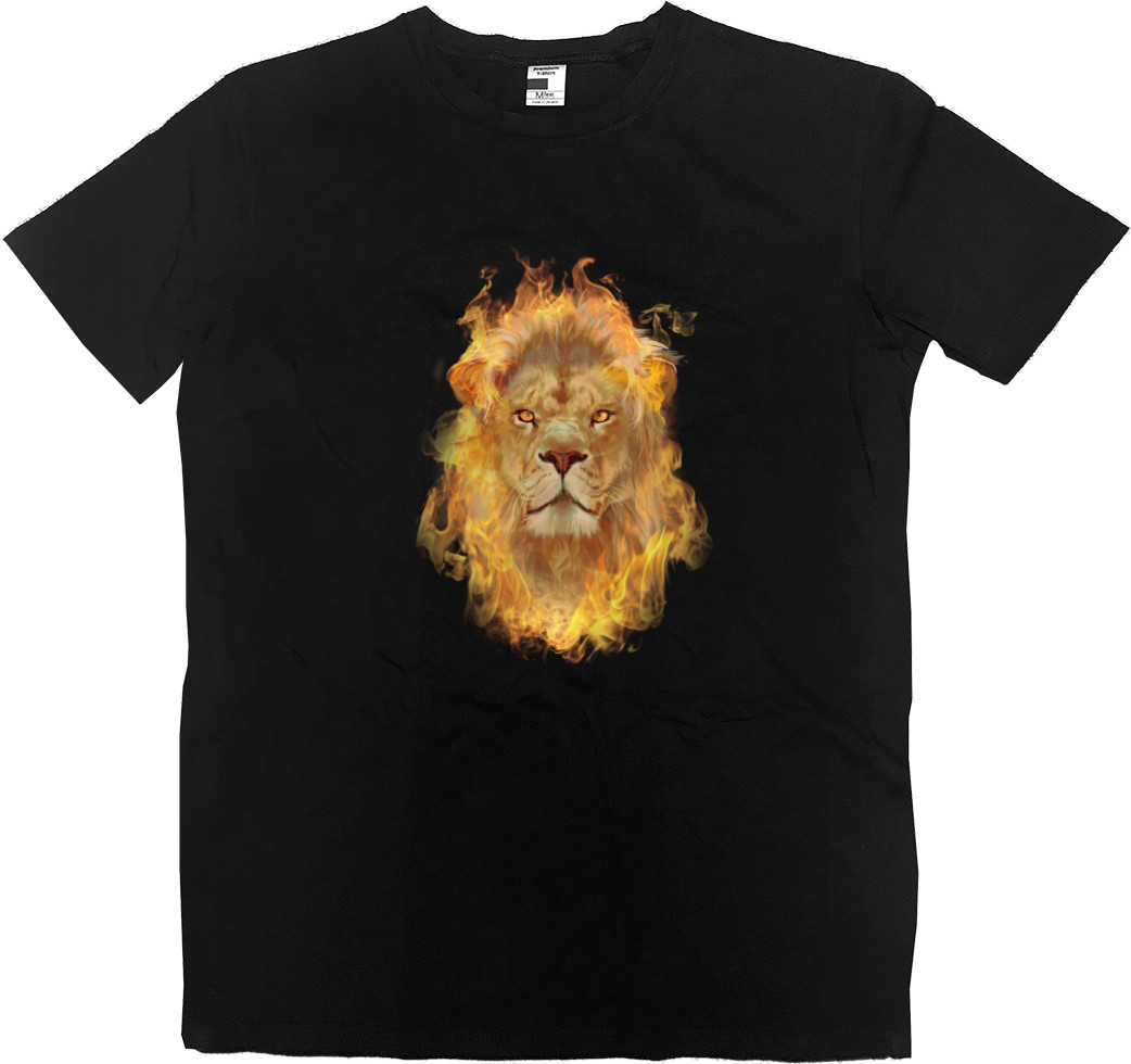 Львы - Men’s Premium T-Shirt - Огненный лев - Mfest