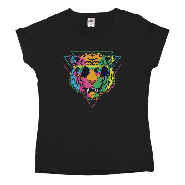 Другие животные - Women's T-shirt Fruit of the loom - Тигр разноцветный - Mfest