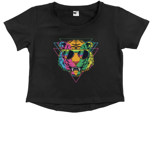 Другие животные - Kids' Premium Cropped T-Shirt - Тигр разноцветный - Mfest
