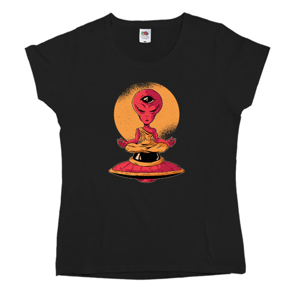 НЛО (Пришельцы) - Women's T-shirt Fruit of the loom - Пришелец Йога - Mfest
