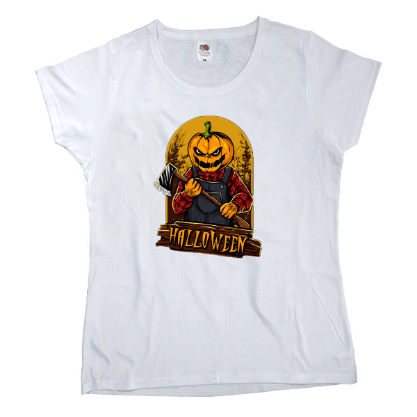 Halloween - Women's T-shirt Fruit of the loom - Pumpkin head - Mfest