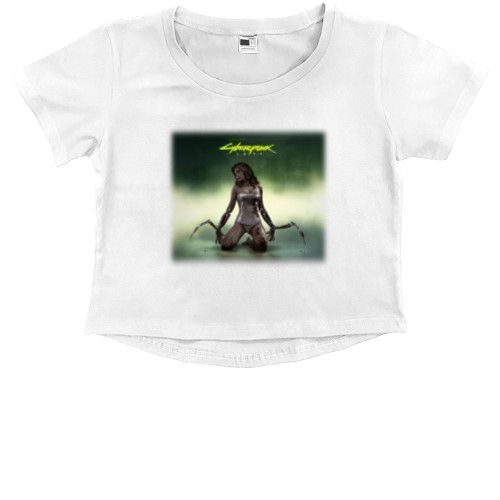 Cyberpunk 2077 - Kids' Premium Cropped T-Shirt - Cyberpunk girl - Mfest