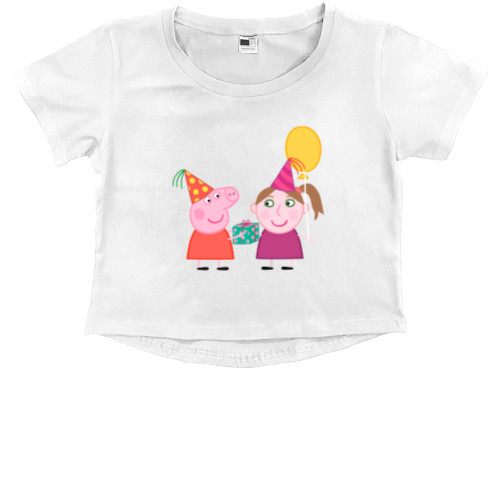 Свинка Пеппа - Kids' Premium Cropped T-Shirt - Свинка Пеппа 8 - Mfest