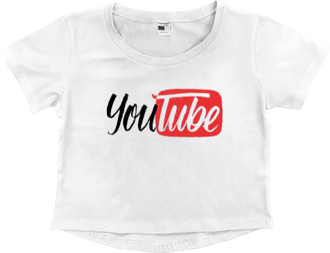 Youtube - Women's Cropped Premium T-Shirt - Youtube coursive - Mfest