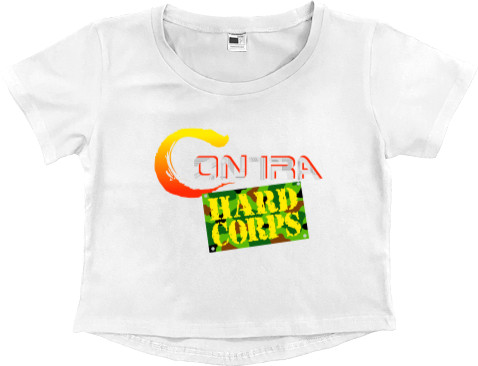 Contra Hard Corps - Кроп - топ Преміум Жіночий - Contra: Hard Corps Logo - Mfest