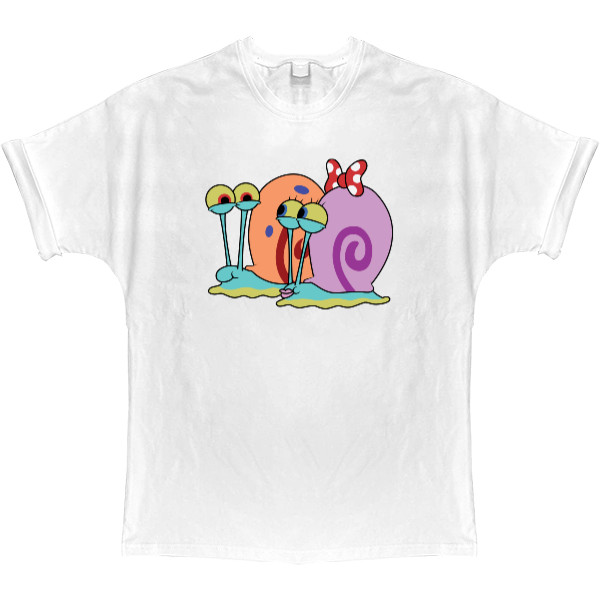 Губка Боб - T-shirt Oversize - Gary the snail family couple - Mfest