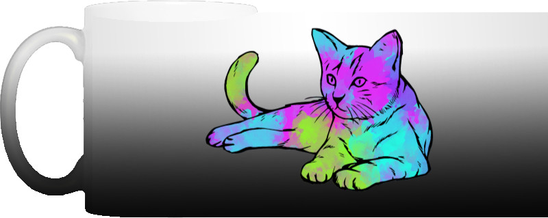 Коты и Кошки - Magic Mug - Акварельный кот - Mfest
