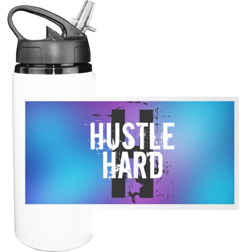 Прикольные надписи - Sport Water Bottle - Hustle Hard - Mfest