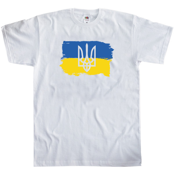 Я УКРАИНЕЦ - Футболка Классика Детская Fruit of the loom - Флаг Украины и Герб Украины - Mfest