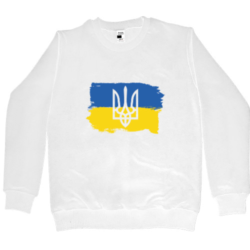 Я УКРАИНЕЦ - Свитшот Премиум Мужской - Флаг Украины и Герб Украины - Mfest