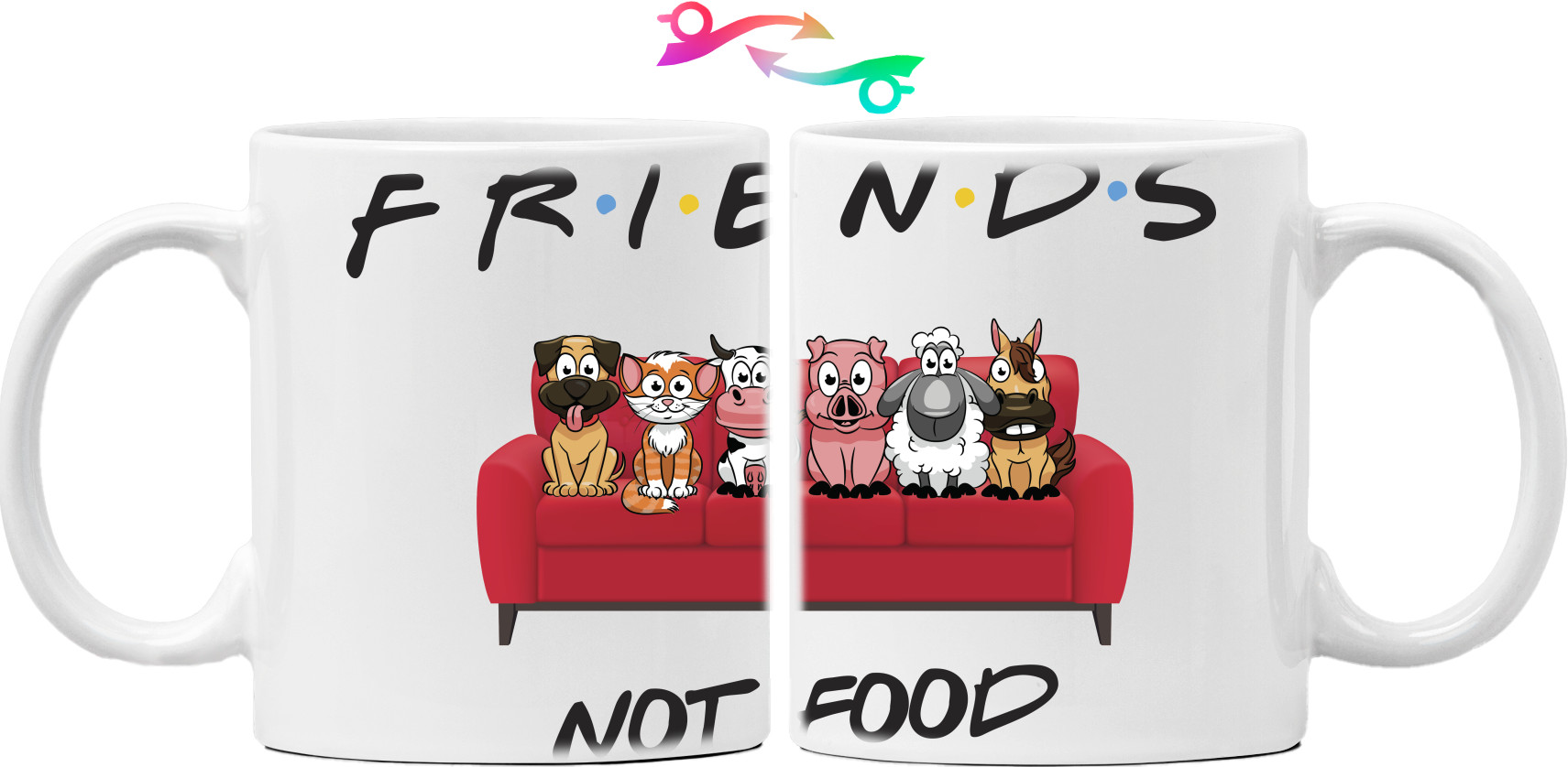 Прикольные картинки - Кружка - Friends not food - Mfest