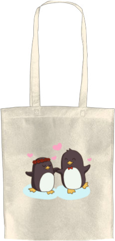 Влюбленная пара забавных пингвинов сердечко
