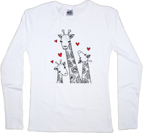 Favorite family of giraffes with hearts