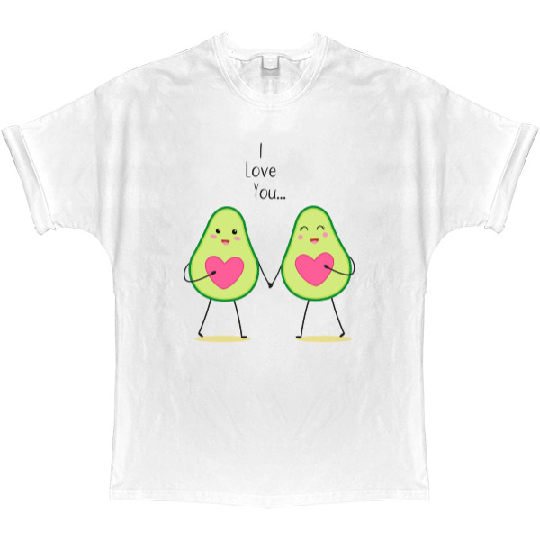 Пара милейших авокадо влюбленных с сердечками