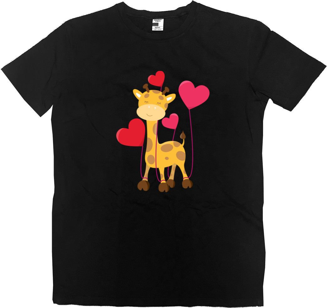 Закоханий милий маленький жираф із серцями