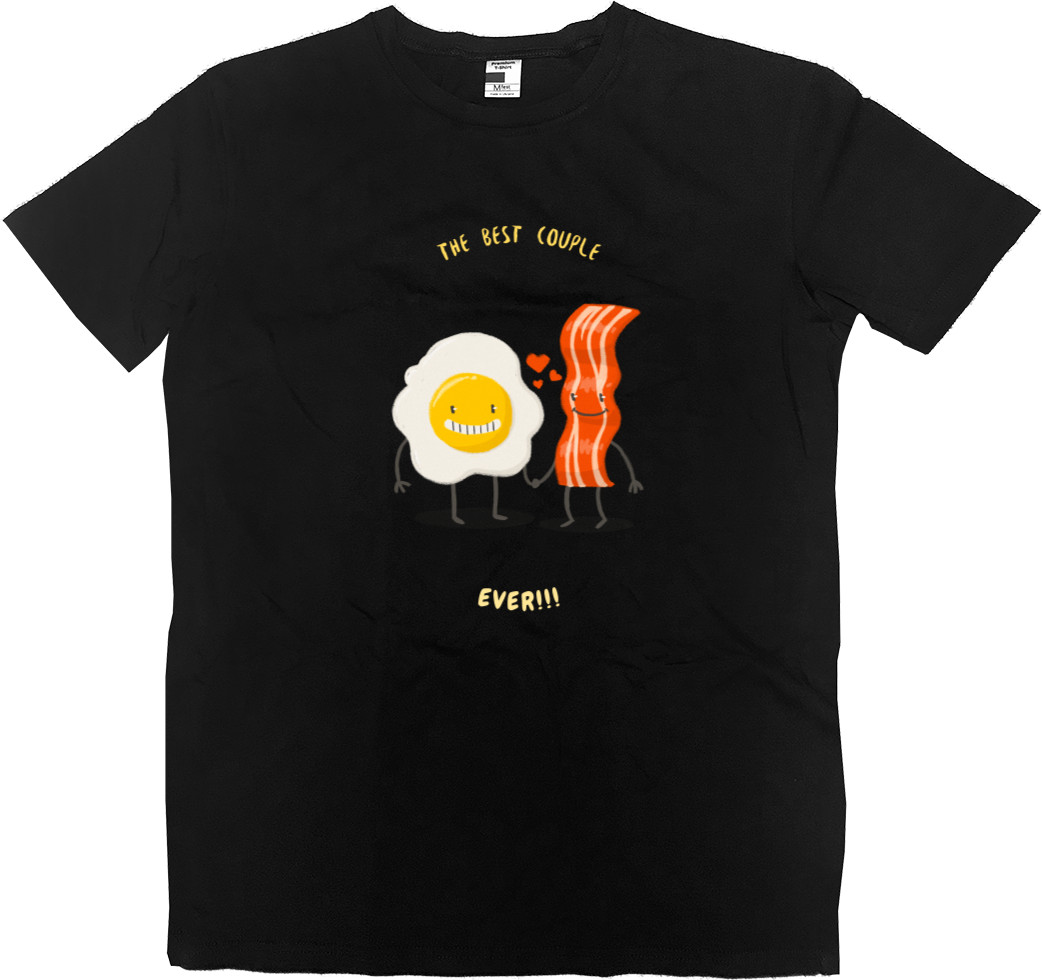 Парные - Men’s Premium T-Shirt - Лучшая пара, бекон и яичко - Mfest