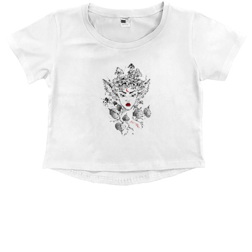 Каталог - Kids' Premium Cropped T-Shirt - портрет  лесной нимфы - Mfest