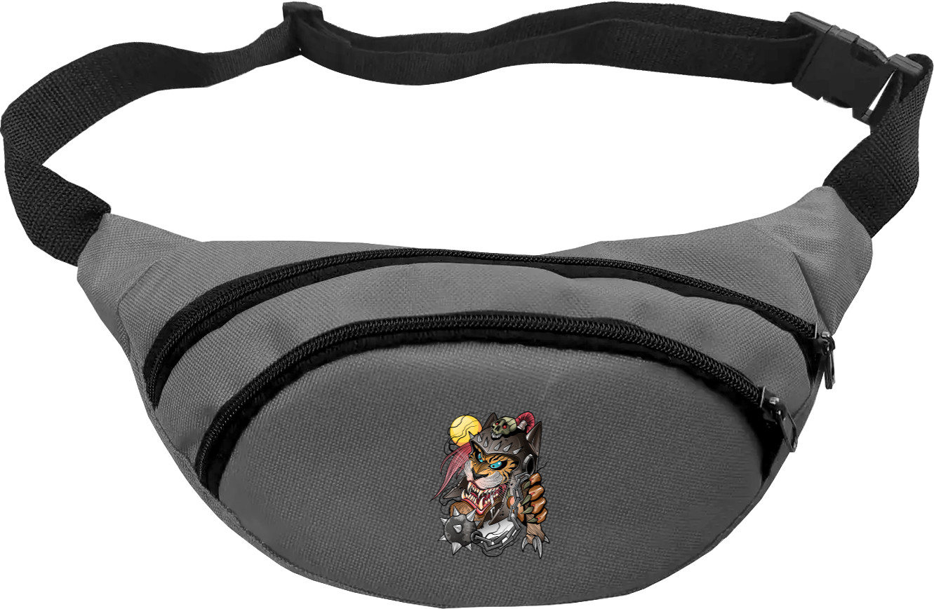 тигр воин в самурайском шлеме