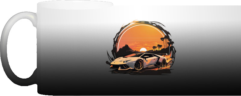 Lamborghini at sunset