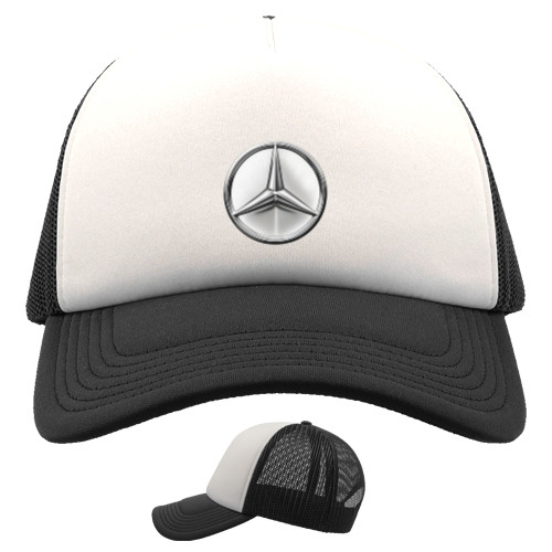 Авто - Кепка Тракер Детская - Mercedes Benz Лого Металик - Mfest