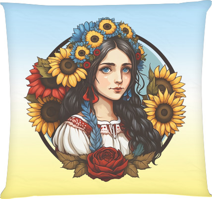 Українська дівчина із соняшниками