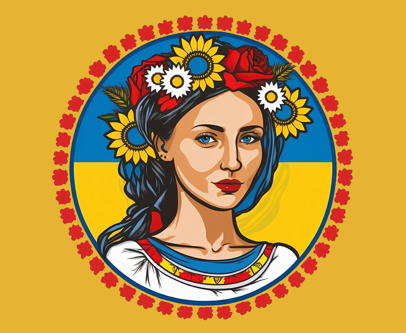 Ukrainian girl in a wreath
