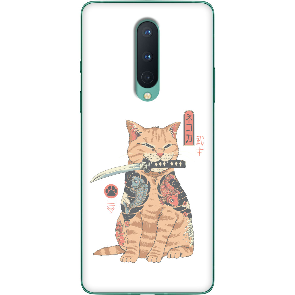 Коты и Кошки - Чехол OnePlus - Кот самурай - Mfest