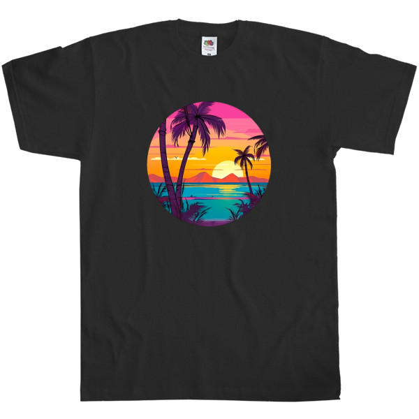Пальмовый пляж  Яркий рассвет